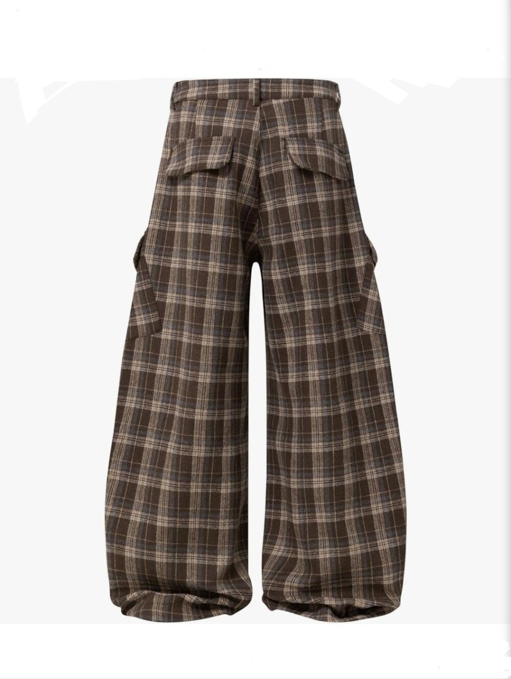 NIB Aelfric Eden Plaid Cargo Pants  Wide Leg Baggy Barrel Flannel Y2K - Picture 4 of 11